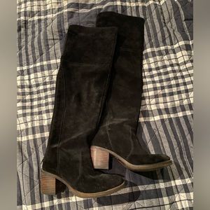 Thigh High Black Boots, Like New. Lucky Brand.